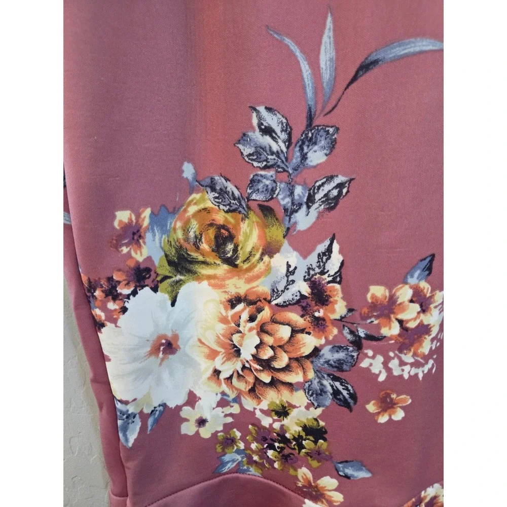 Haute Monde Mauve Floral‎ Trumpet Mermaid Midi Skirt Large HMS40072-U106